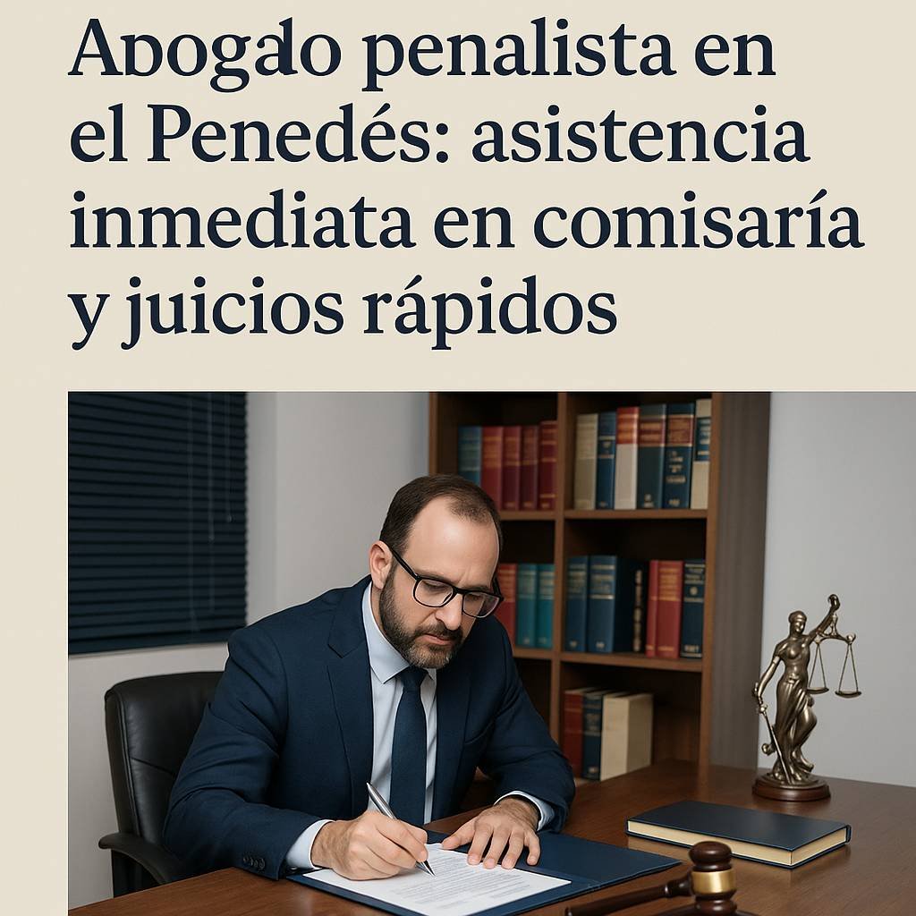 Abogado penalista en el Penedès: asistencia inmediata en comisaría y juicios rápidos